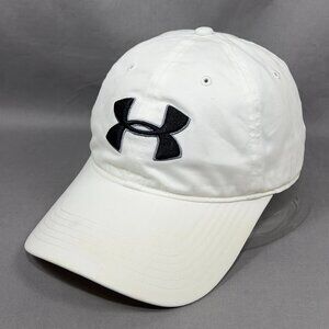 Under Armour Strapback Hat White Chino Baseball Performance Tennis Golf Dad Mens